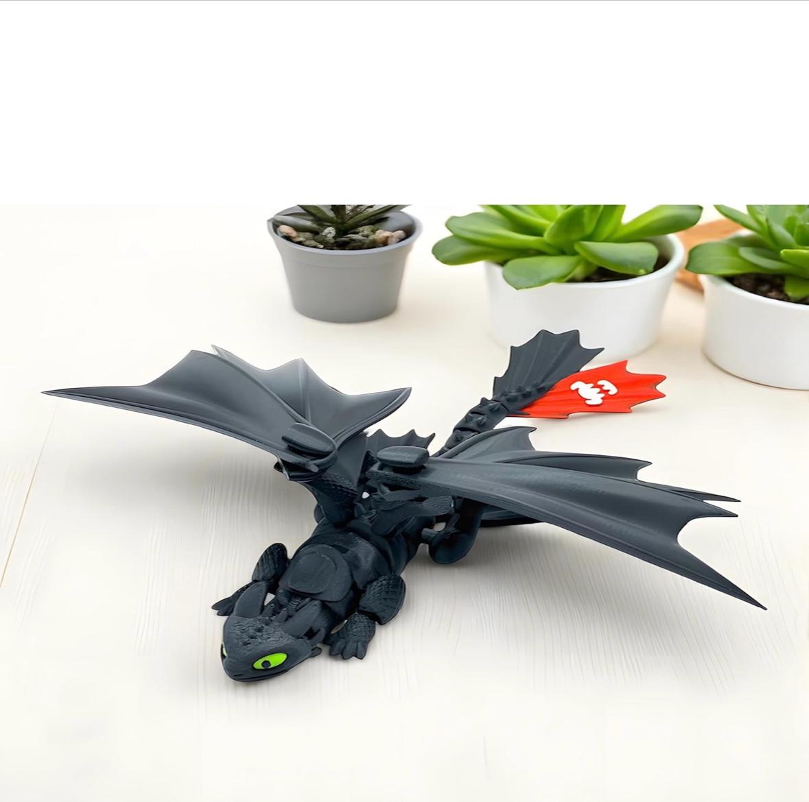 Night Fury–Inspired Articulated Dragon Figurine