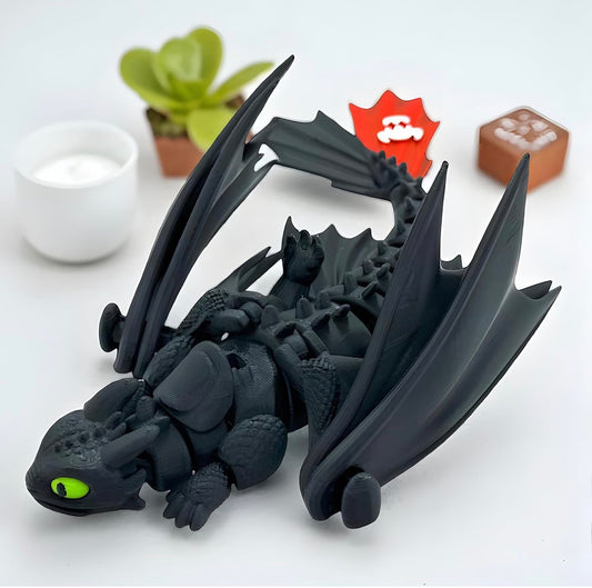 Night Fury–Inspired Articulated Dragon Figurine